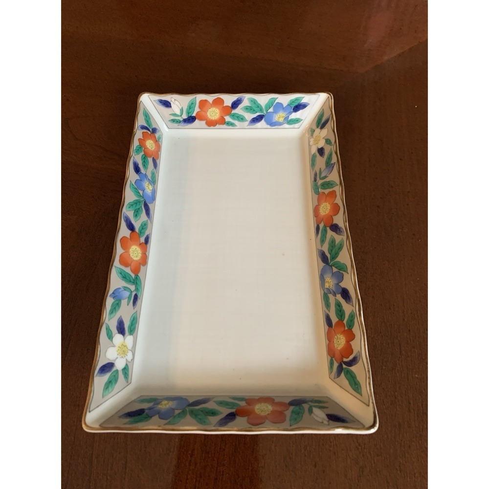 japanese porcelain trinket dish‎ vintage Rectangle - Picture 2 of 4